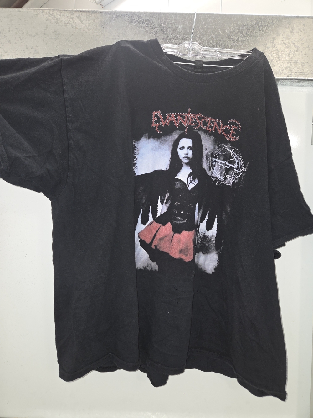 Gildan Black Evanescence Graphic Tee with Red Accent